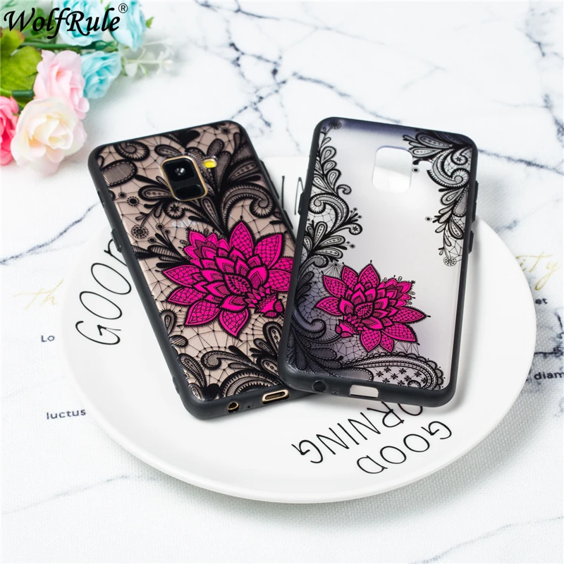 3D Relief Floral Case For Samsung Galaxy A8 Plus 2018 Girly Sexy TPU+ PC Cover |