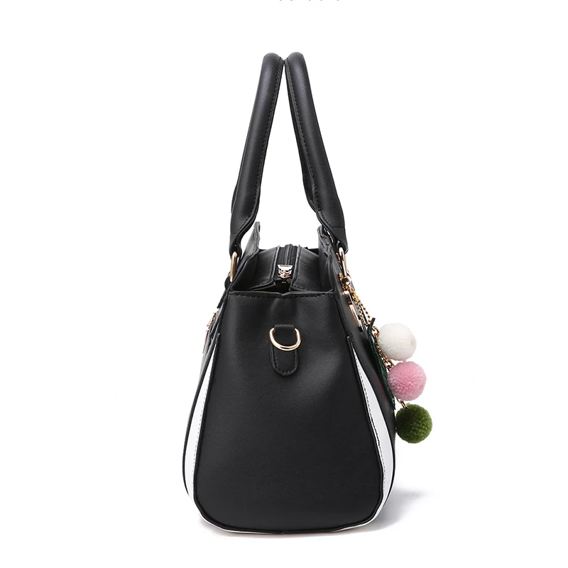 Women Handbags Luxury PU Leather Female Shoulder Bag Plaid Lady Crossbody Bag Large Capacity Hairball Pendant Tote Sac SS7050 (8)