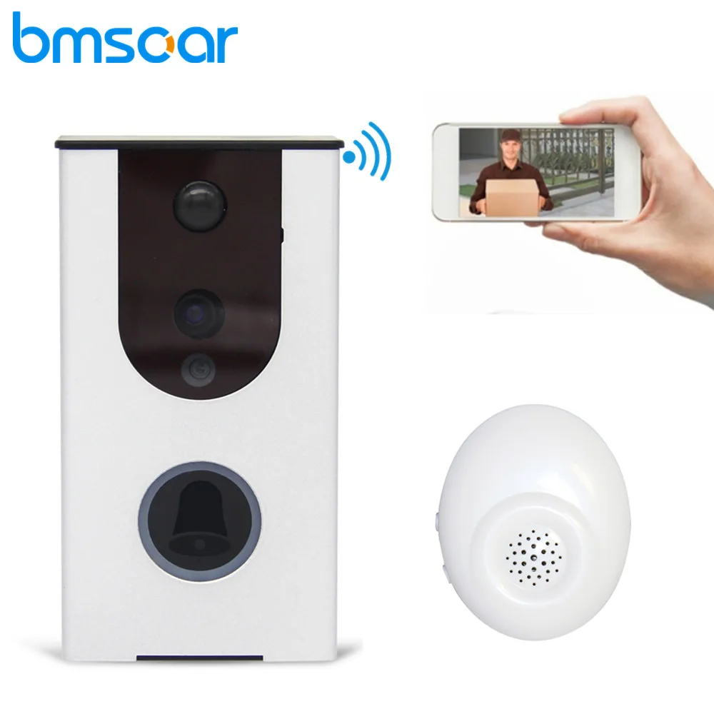 

Wireless WiFi Doorbell Video Phone Intercom Battery Security 720P HD Waterproof Two Way Audio Night Vision Baby Alarm Monitor