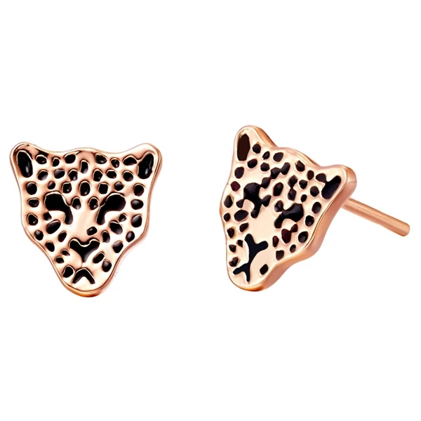 Недорогие стильные серьги, покрытые розами в форме лисы, Женские Ювелирные серьги, черная эмаль, изысканные ювелирные серьги