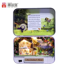 T007 кукольный домик ручной работы деревянные маленькие миниатюрный кукольный домик игрушечная мебель дом кукла на день рождения Подарочная коробка Новая Зеландия пастбища