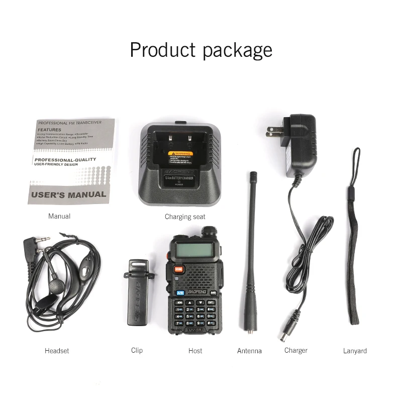 2 шт BaoFeng UV-5R Walkie Talkie двухдиапазонный портативный двухстороннее радио pofung 1800 мАч портативное Любительское радио трансивер UV5R Toky Woky