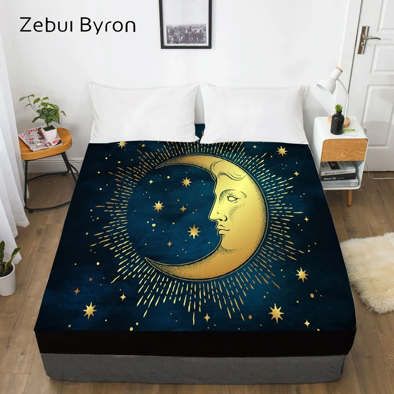 Натяжная простыня 3D HD с эластичным Twin/Full/Queen/King/Custom чехол для матраса moon and stars 160x200 |