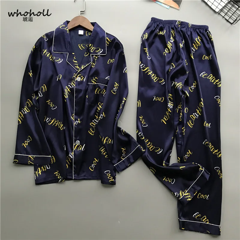 Whoholl 2019 New Satin Silk Pajamas Shorts for Men Rayon Silk Sleepwear Male Pajama Set Soft Nightgown for Men Pyjamas Whoholl 2019 New Satin Silk Pajamas Shorts for Men Rayon Silk Sleepwear Male Pajama Set Soft Nightgown for Men Pyjamas