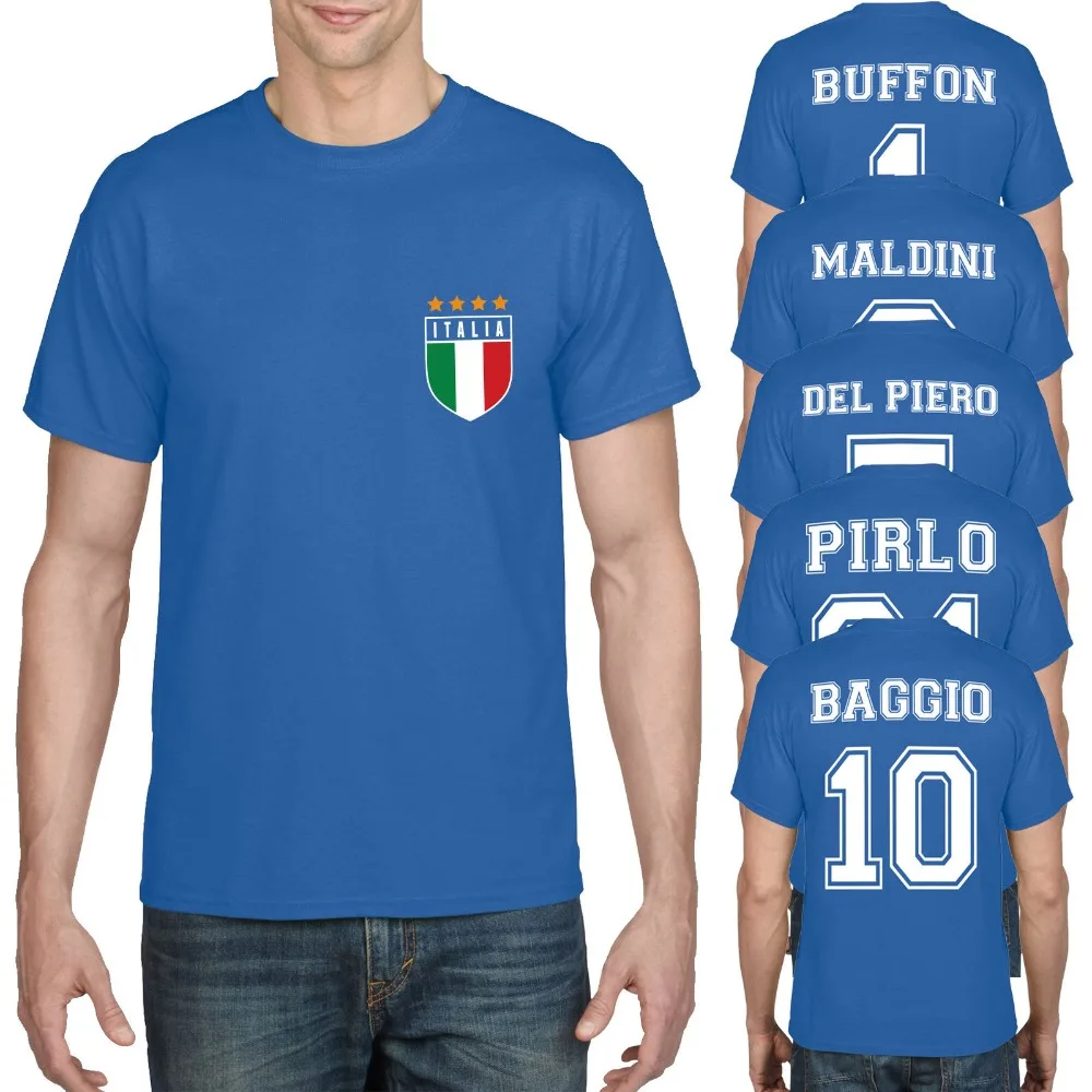 

"Retro Italy Footballer Shirt Italia Legends Top 2019 Fans New High Quality 2019 Short Sleeves Cotton T Shirt Funny Cotton Tee"