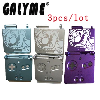 

3pcs/lot Housing Case Multi-Color Mars Bro Logo Plastic Cover For GameboyAdvanse SP GBASP GBO DMG Super With Original Lens
