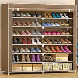 Простой Современный домашний декор двухрядный большой объем Бесплатная установка складной Мульти-функциональная мебель семь обувной шкаф