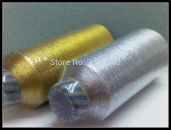 

Large Spool Glitter Gold and Silver Machine Embroidery Thread Filament Metallic Embroidery Thread 3500m*2,100g Each Spool 150d/2