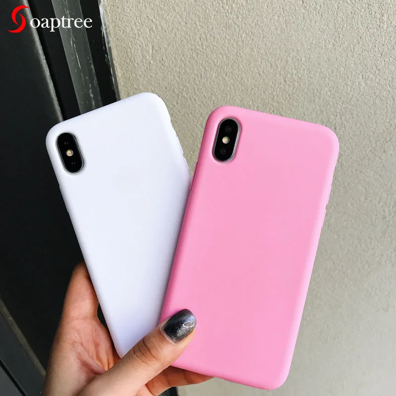 Чехол конфетного цвета для iPhone 7 8 X 6S 6 Plus 12 Mini Pro Max 11 Мягкий матовый силиконовый