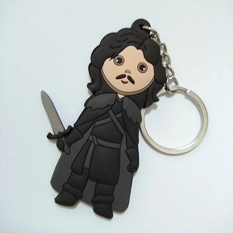 Juego de Tronos Llavero de PVC de moda clásico personaje de película silicona para llave bolso colgante de coche llavero accesorios de joyería