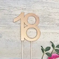 Индивидуальный номер день рождения торт Топпер зеркало, розовое золото Топпер на заказ возраст торт Топпер 18 день рождения торт украшения