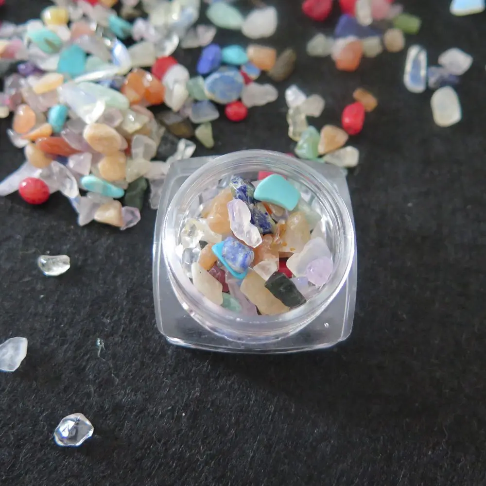 

1Jar Mixed-Color Natural Stones Nail Art Decoration Nail Art Stones