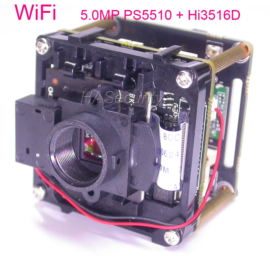 

WiFi 5.0MP Intelligent Analysis H.265 / H.264 1/1.2.5" PS5510 + Hi3516D IP CCTV camera PCB board module (optional parts)