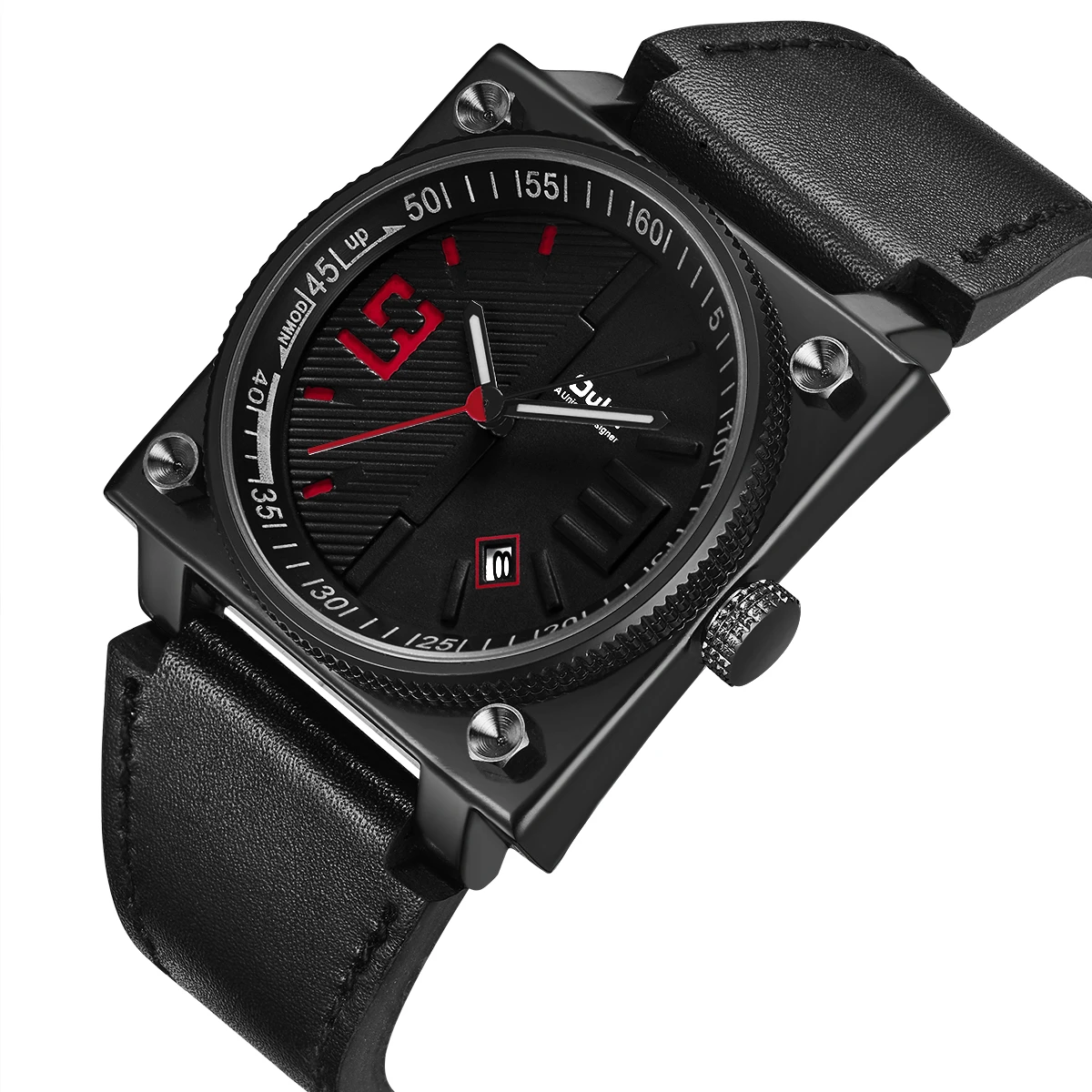 

Oulm Men Military Sport Quartz Watch Mens Brand Luxury Leather Waterproof Male Square Auto Date Wristwatch Relogio Masculino