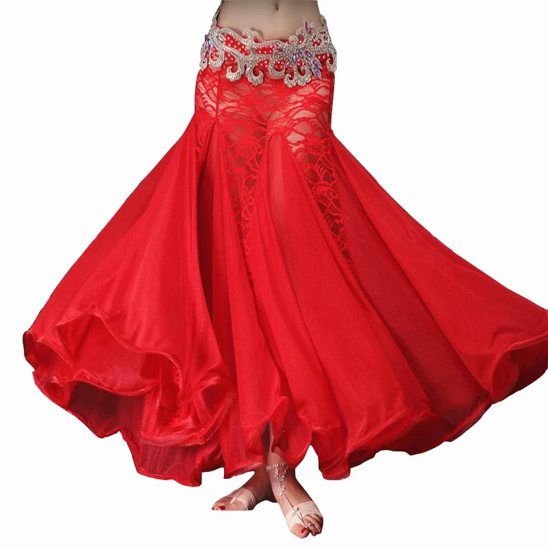 Женская длинная юбка годе кружевная для танца живота без пояса|belly dance skirt|belly dancing