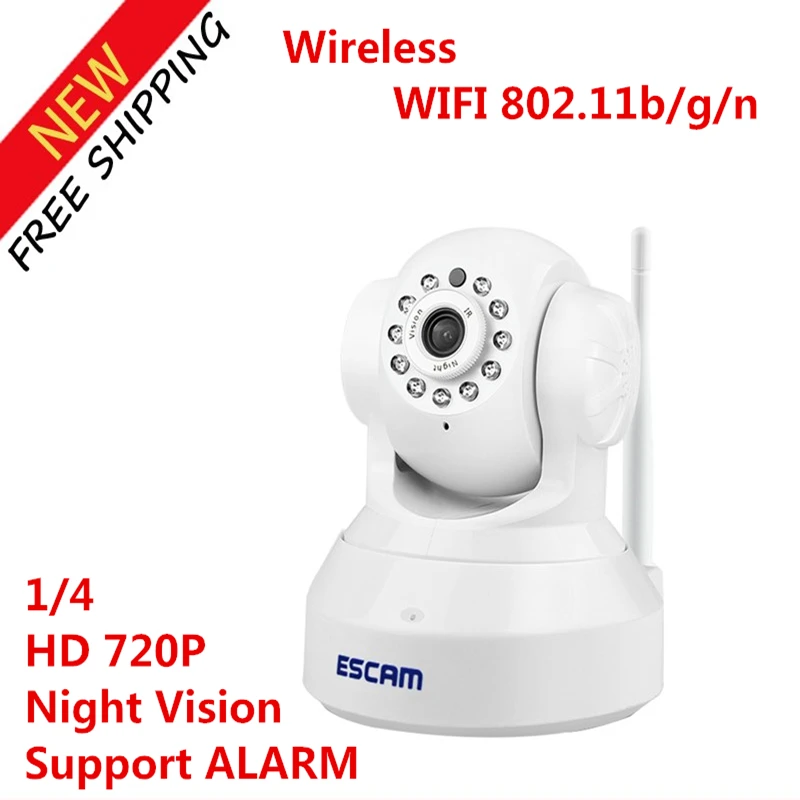 Newest Wireless IP camera ESCAM QF001 IP Indoor WIFI 802.11b/g/n HD