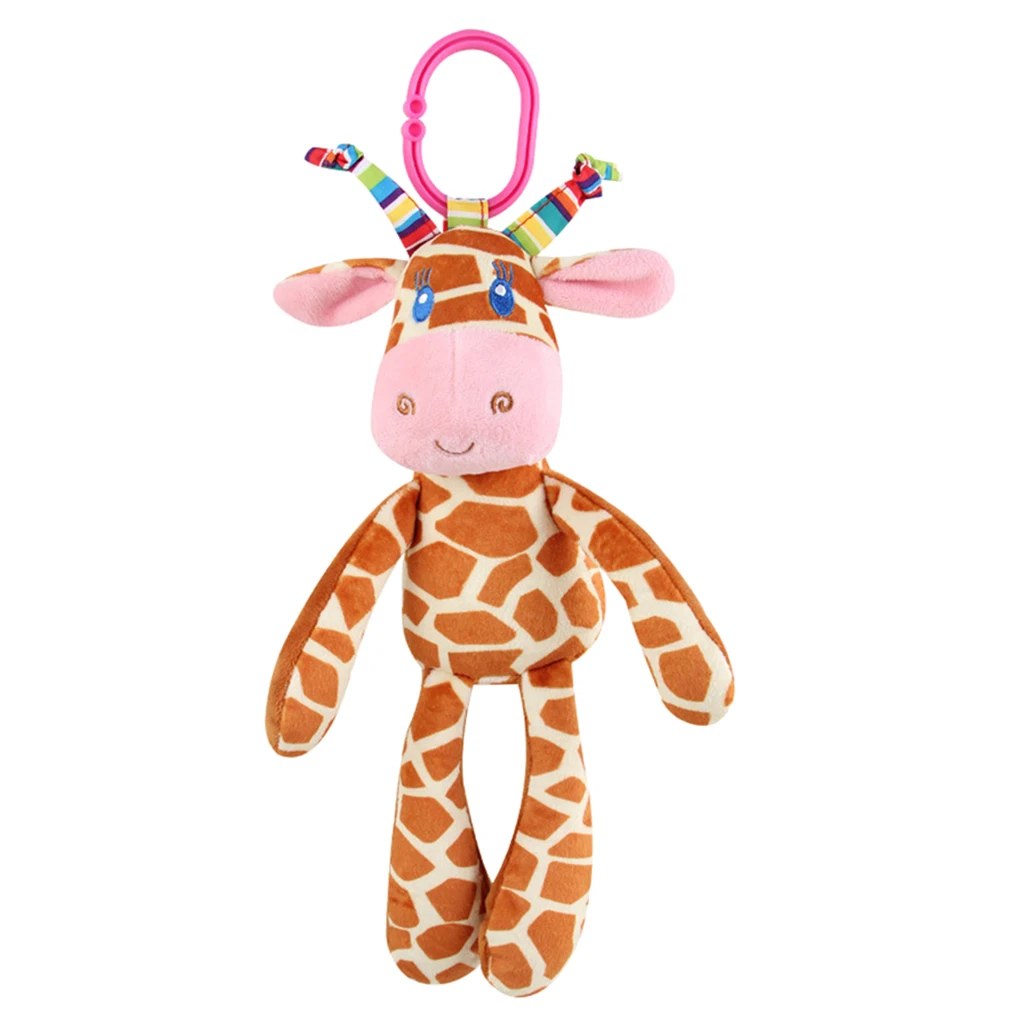 Cartoon Plush Baby Infant Safety Nursing Bed Stroller Pram Hanging Rattles for Infant Play Activity