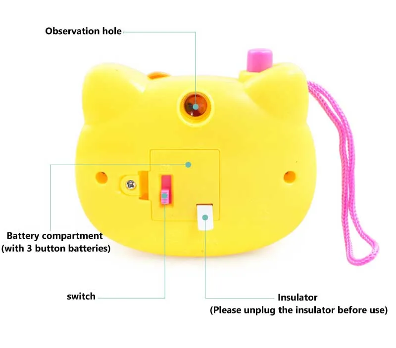 YINGELON 1 шт. милые пластиковые мини свет игрушка-проектор камера для детей развивающие игрушки для детей животные мир батарея palyer