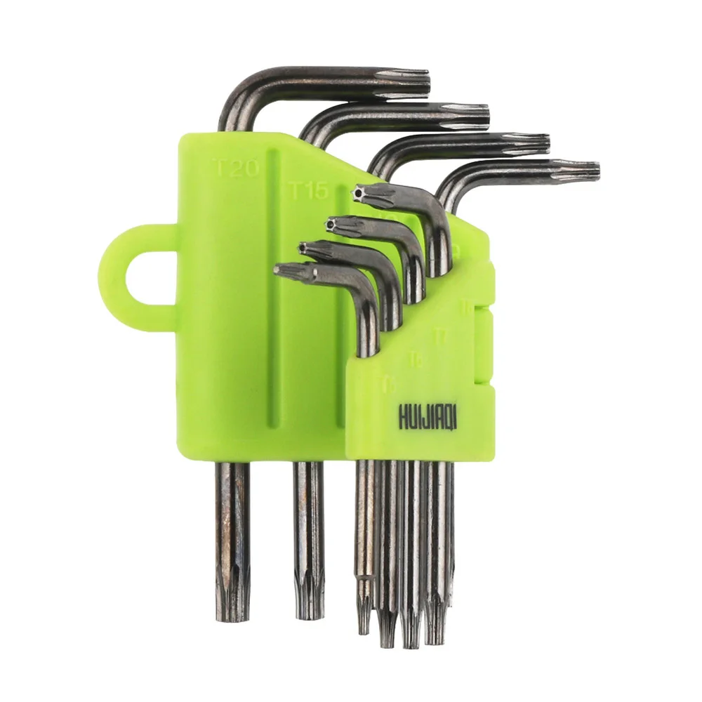 8pcs Mini Precision Security Torx Screwdriver Set T5 T6 T7 T8 T9 T10 T15 T20 Folding Star Wrench Set with Hole Repair Tools Kit (2)