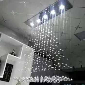 

Crystal combination 100*100*20cm New Modern Pyramid Design Square K9 Crystal Gu10 Led Pendant Lamp for sitting room