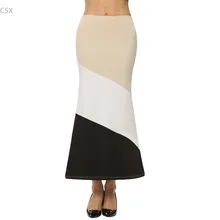 Мульти-размер Винтаж юбка-годе Мода г. весенние Bodycon полной длины в стиле пэчворк 3 Разноцветные юбка бальное платье Для женщин юбка u2