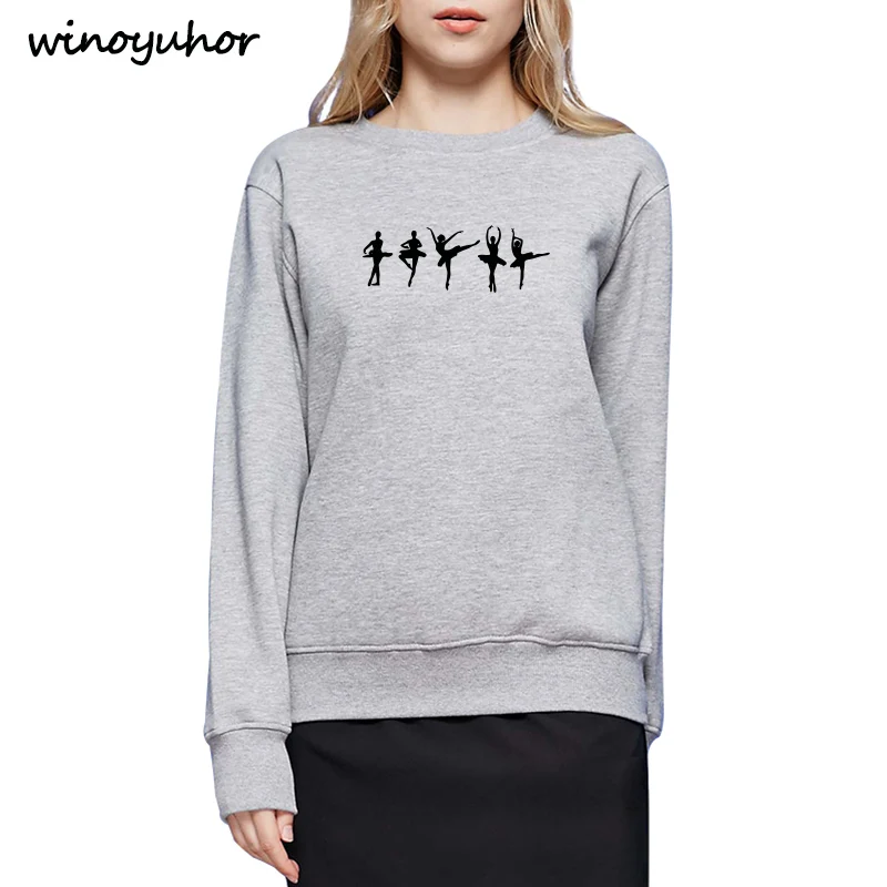  Fashion Winter Hoodies Women Ballerina Ballet Dancer Dancing With Art Sweatshirts Girl Casual Tops 