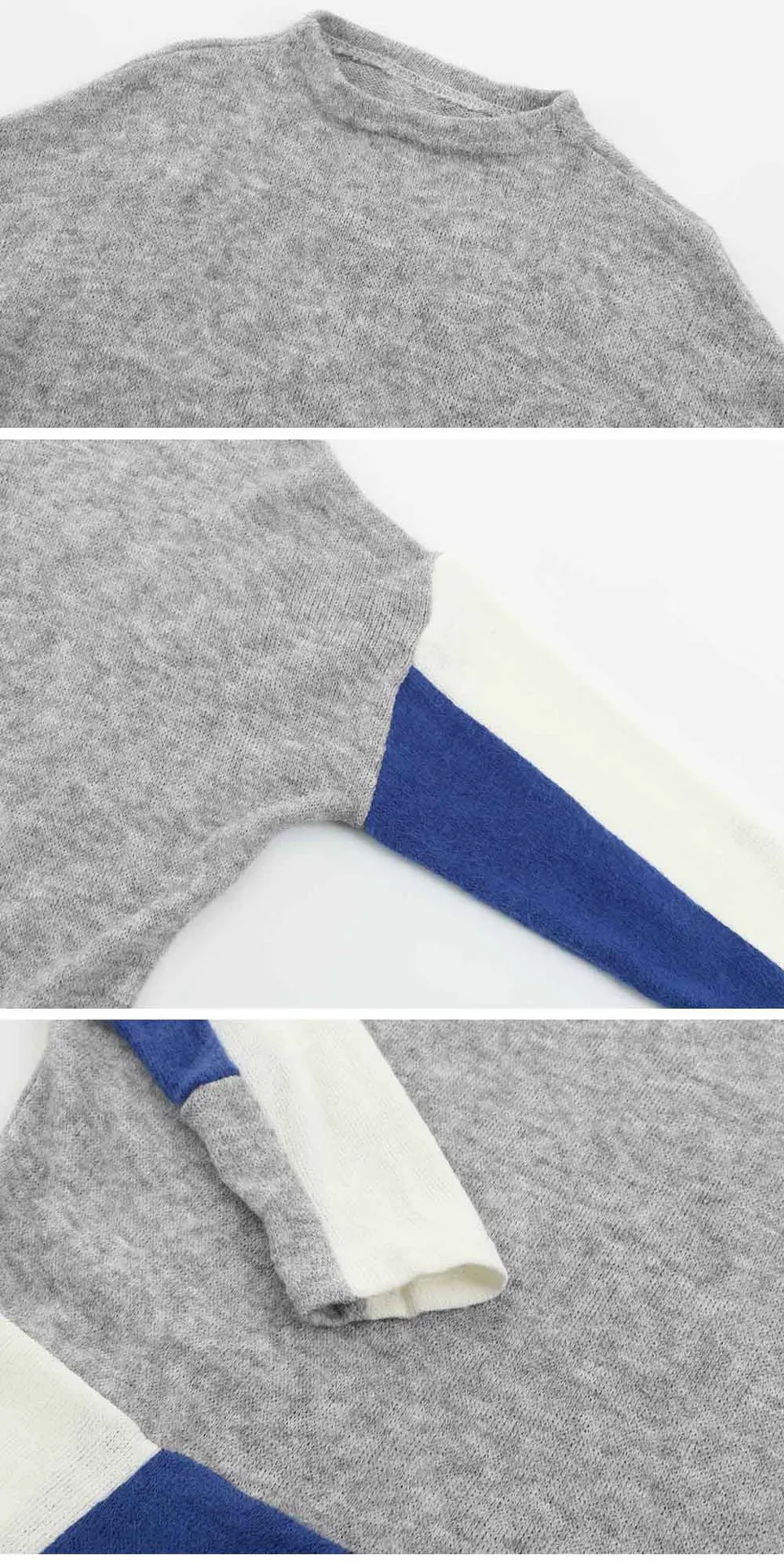 Women Knitted Sweater Sexy Round Neck Long Sleeve Featuring Color Matching Comfort Tops 2018 New Fashion Women Knitted Tops