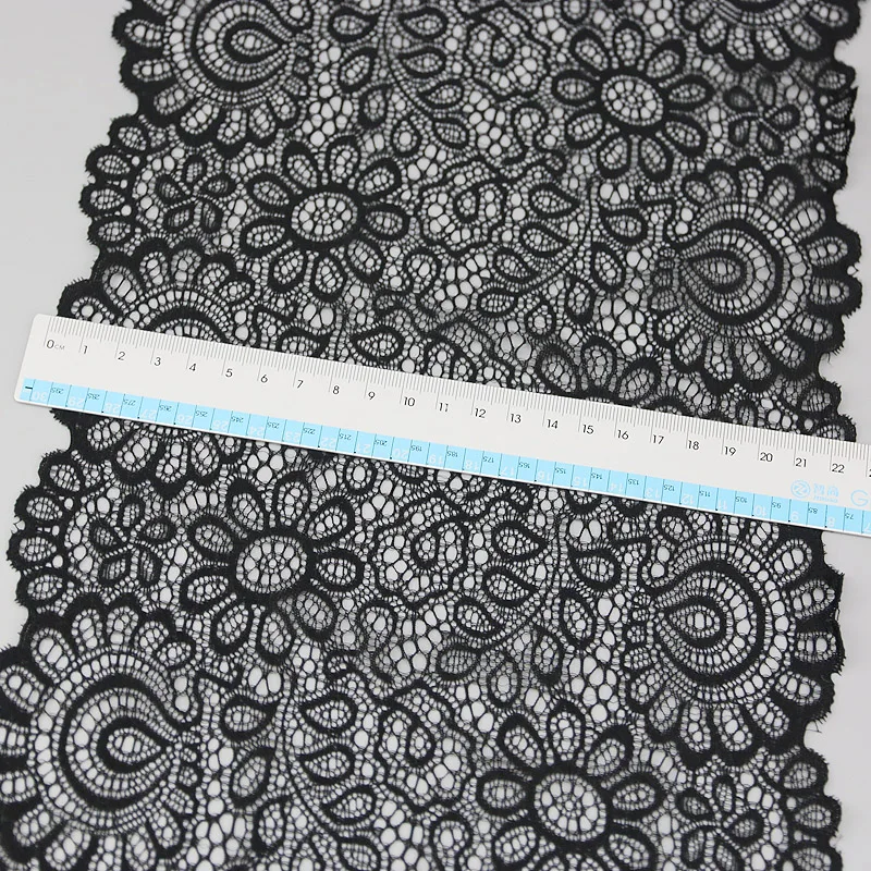 3 Meters 22cm White Elastic Lace Fabric French Hollow Underwear Stretch Laces Trim DIY Frenchs Hollows Underwears Ornament