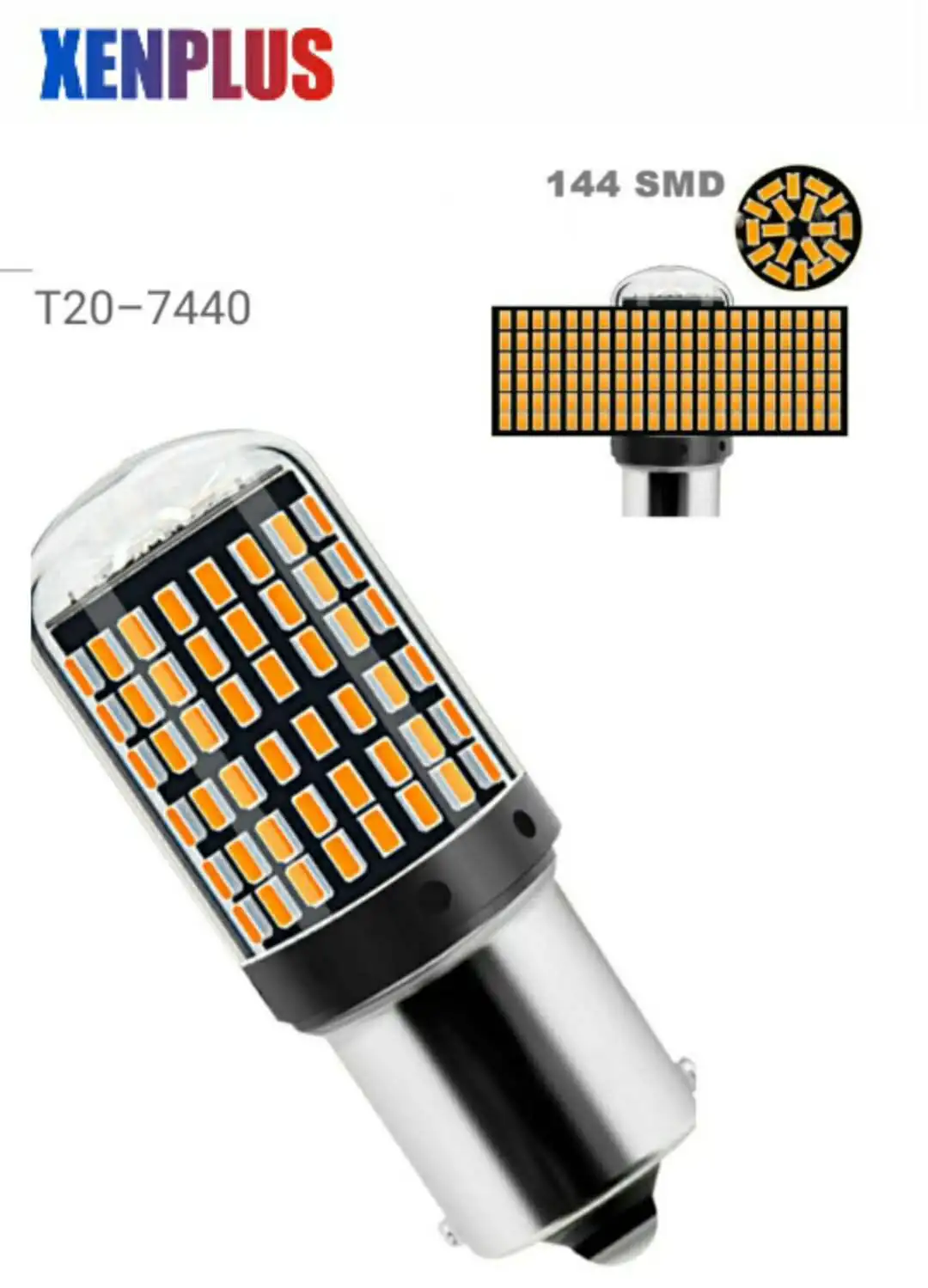 

XENPLUS 1pcs T20 7440 3014 W21W Bulbs 144smd led Free Error BA15S P21W BAU15S PY21W led lamp For Turn Signal Light No Flash