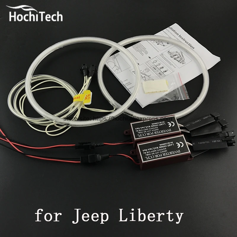 HochiTech ccfl ангельские глазки комплект белый 6000k ccfl halo кольца фары для Jeep Liberty KJ 2000 2001 2002 2003 2004 2005 2006 2007