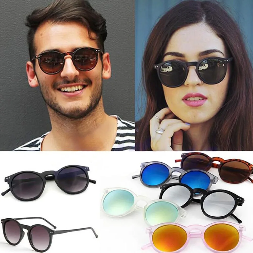 

Vintage Round Sunglasses Lightweight Colorful Frame Sun Glasses Eyewear with UV400 Protection