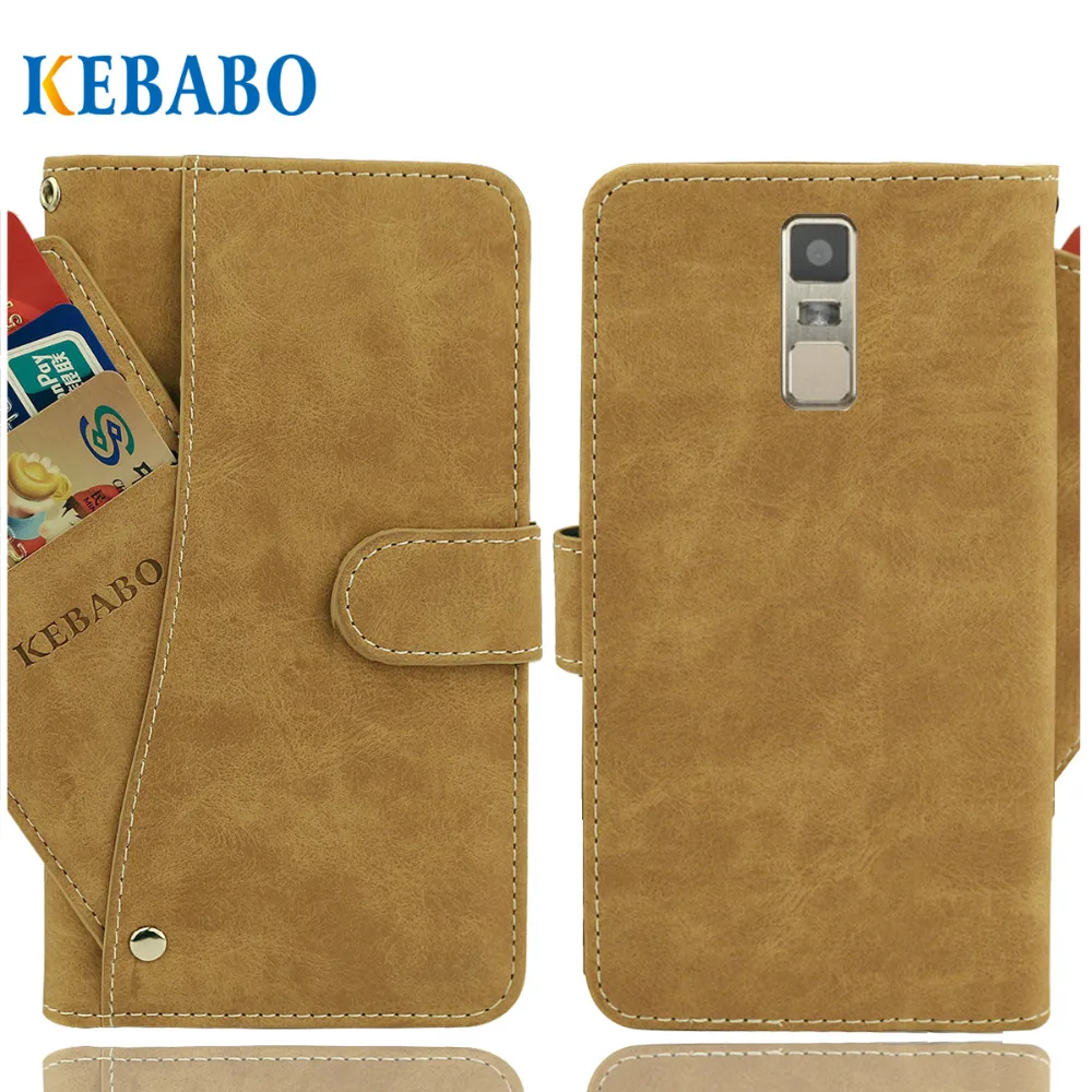 

Vintage Leather Wallet Prestigio Muze B5 5520 Duo Case 5.2" Flip Luxury 3 Front Card Slots Cover Magnet Stand Phone Bags