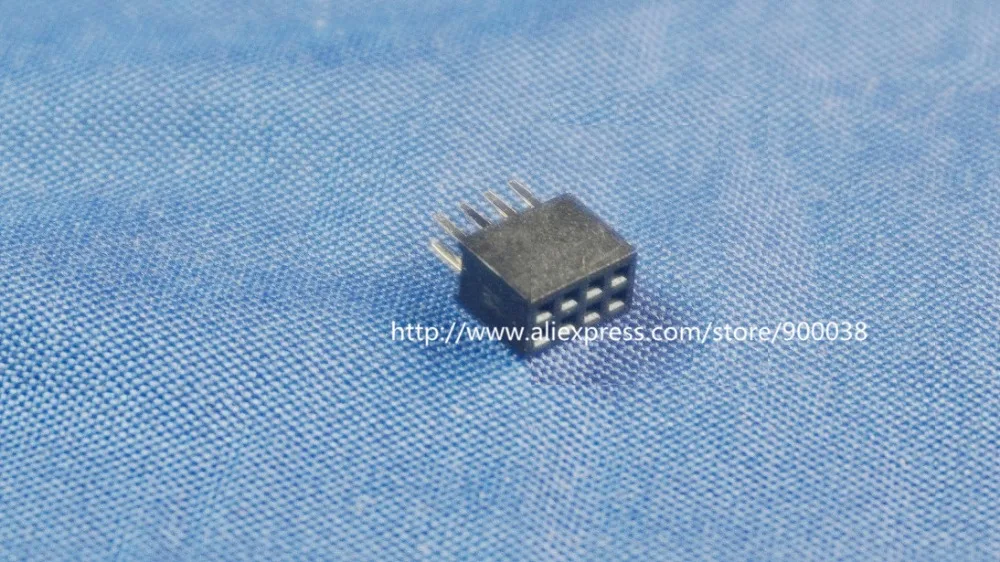 

10pcs 2x4 P 8 pin 1.27mm Pitch Pin Header Female dual row straight through hole DIP Rohs Lead free