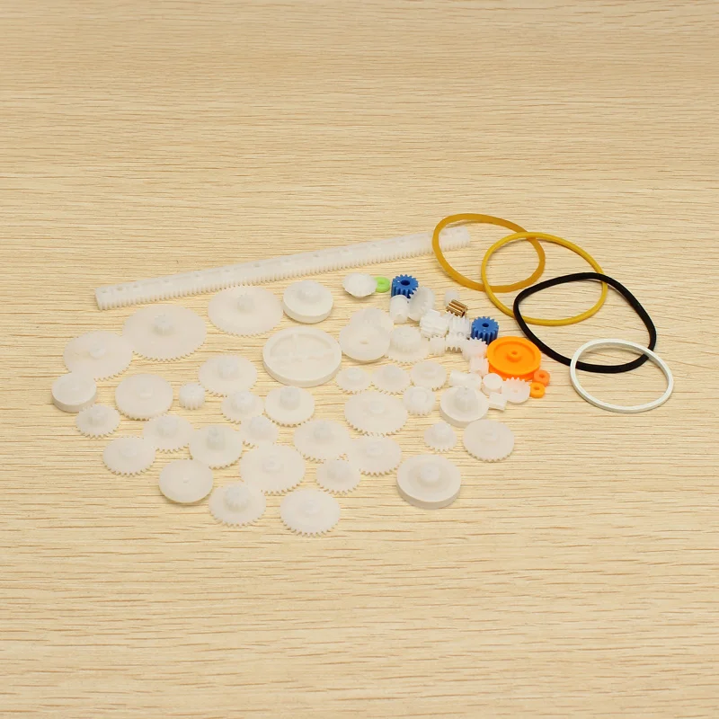 60 unids/set juego de engranajes de plástico DIY correa de polea gusano doble engranaje para Robot herramienta de bricolaje 60 unids/set juego de engranajes de plástico DIY correa de polea gusano doble engranaje para Robot herramienta de bricolaje