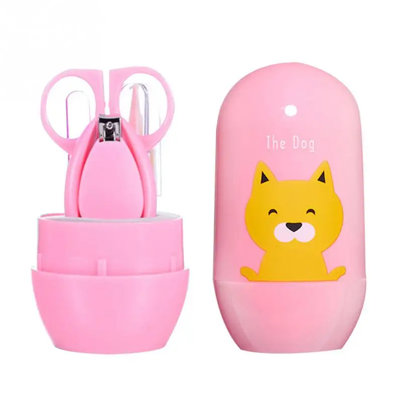 

4pcs Baby Healthcare Kits Baby Nail Clipper Set Safe Nail File Cartoon Animal Nail Care Set Booger Clip Baby Care Supplies