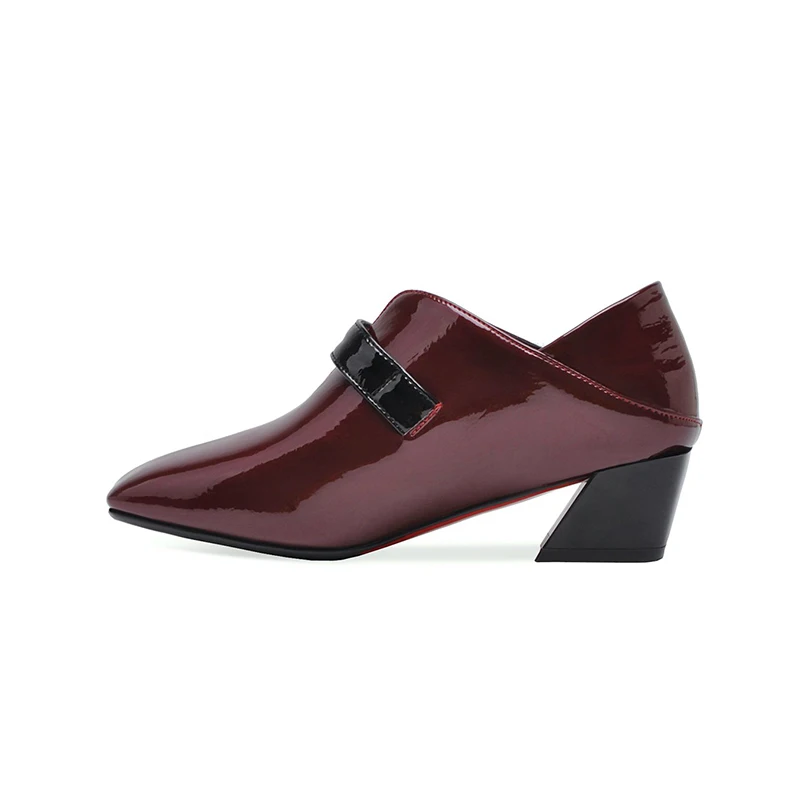 KarinLuna/большой размер 43, массивные каблуки пряжки, шикарный стиль, женская обувь г. Новые брендовые элегантные женские туфли-лодочки для зрелых женщин