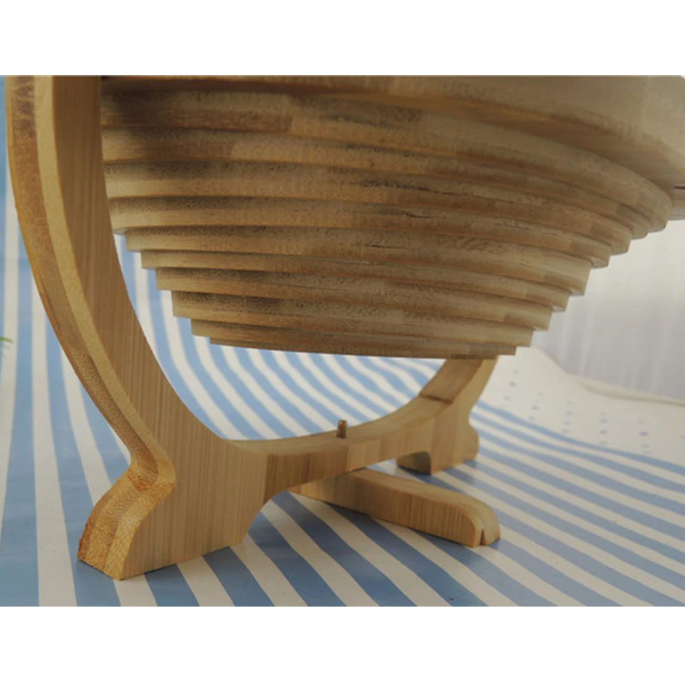 Foldable Basket / Basket in Bamboo in Form of Apple for Fruits (Wood Log)