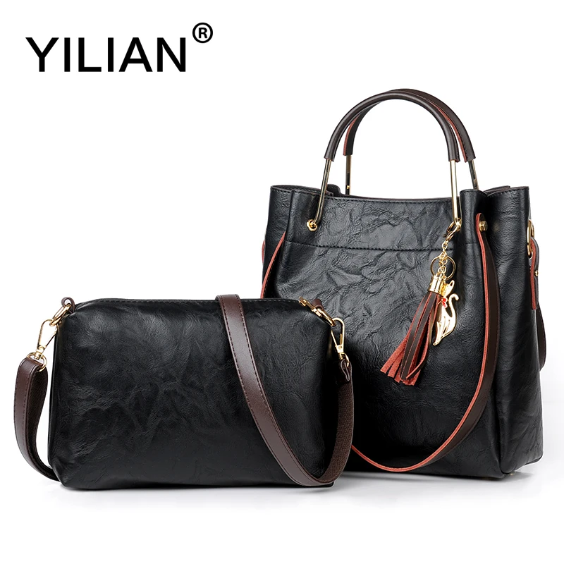 

YILIAN New Composite Bag for Women Luxury Handbags 5 Colors Black Leather Single Shoulder Bag Office Ladies Bag Casual Bags 705