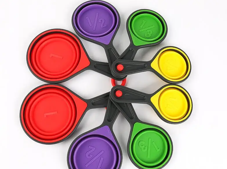 4Pcs set Environmental Friendly Folding Silicone Measuring Set Tools 4Pcs set Environmental Friendly Folding Silicone Measuring Set Tools