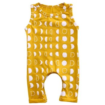 

Casual Summer Toddle Newbore Yellow Moon Baby Boy Girl Clothes Sleevless Romper Body suit Jumpsuit Playsuit Outfits Clothes Wear