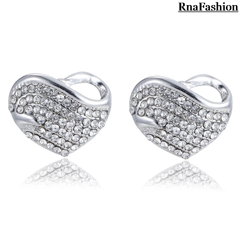 RNAFASHION ювелирные изделия в форме сердца ожерелья и подвески в форме сердца серьги-гвоздики полностью из страз Ювелирные наборы для женщин невесты