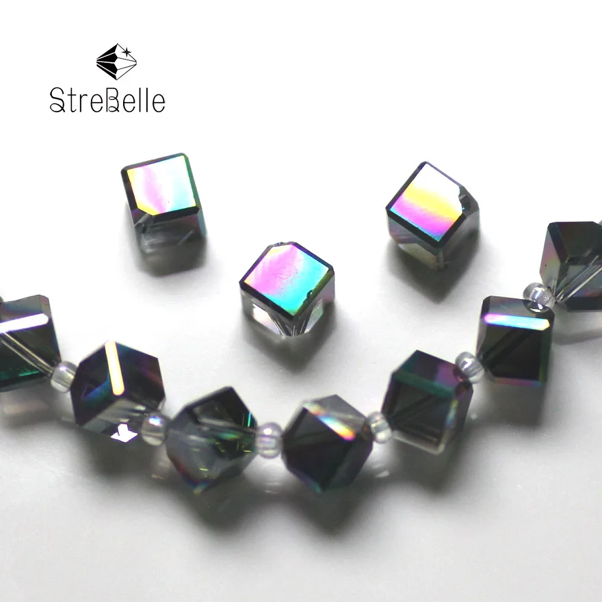 

2015 new Fashion malachite green fancy cube inclined with elegant cutting semi-crystal glass create your style 72faces