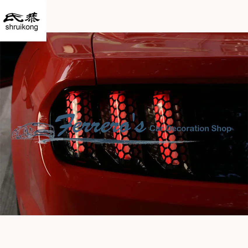 

6 шт./лот черного цвета стикер для стайлинга автомобиля задний фонарь декоративный чехол для 2015 2016 Ford Mustang