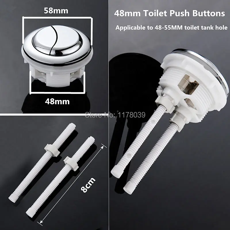 Universal Round double button,One-piece toilet water tank switch button,Inside diameter 48mm Toilet flush Push Buttons,J17332