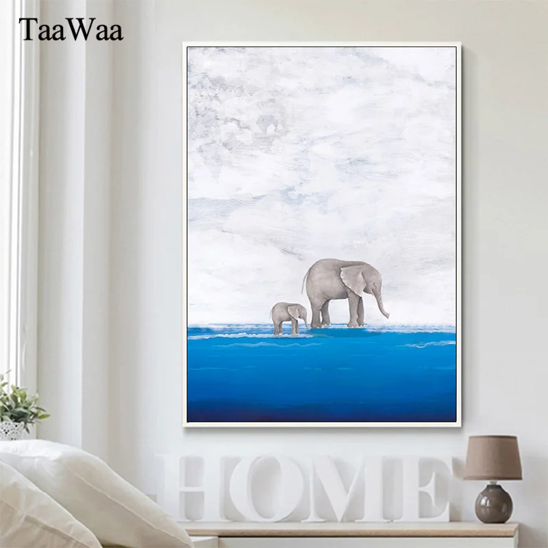

Elephant Wall Art Canvas Painting Baby Nursery Animal Poster Prints Nordic Kids Decorative Picture Kids Bedroom Home Decoration
