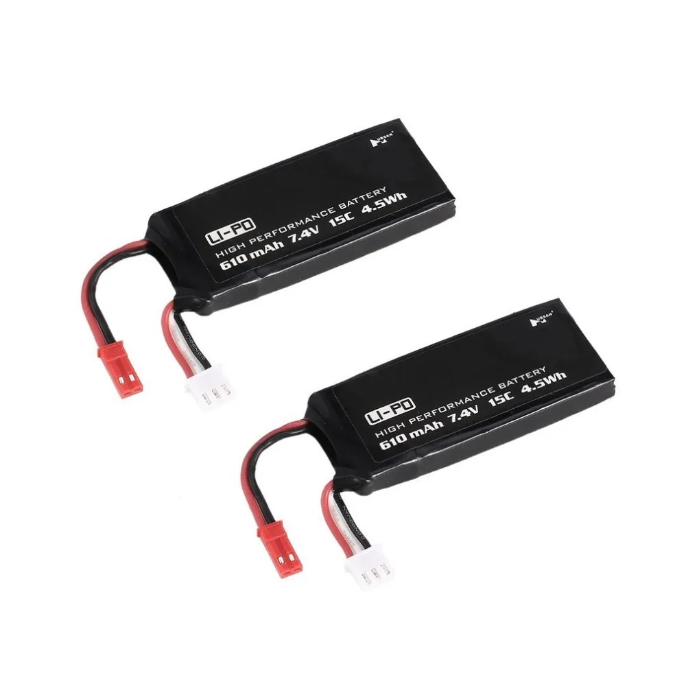 2 шт. 7 4 в 610 мАч 15C Li-po батарея для Hubsan H502S H502E RC Дрон Квадрокоптер - Цена: 