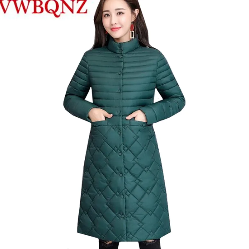 Najtaniej Zimowy płaszcz damski Plus rozmiar 4XL ciepły dół bawełna damska odzież wierzchnia koreański, slim cienkie lekkie w średnim wieku kobieta casualowa kurtka płaszcz