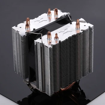 

CPU Cooler Fan Heatsink 4 Heatpipe 2 Fans Quiet Heatsink Radiator Support 775/115x/AMD LED Blue Light