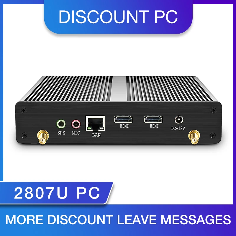 

Low Consumption PC Celeron N2807 Dual HDMI Fanless Mini PC Windows PC Windows 7 Mini Computer WIFI USB 1.58ghz