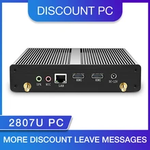 Low Consumption PC Celeron N2807 Dual HDMI Fanless Mini PC Windows PC Windows 7 Mini Computer WIFI USB 1.58ghz